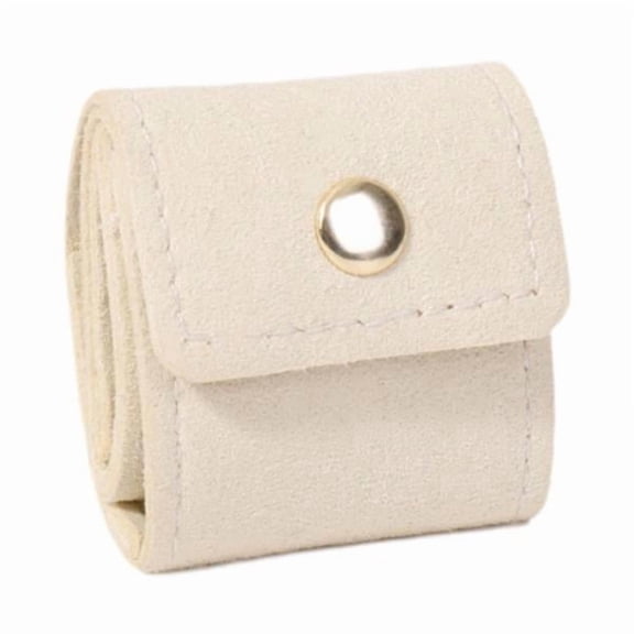 freneci 2xCompact Travel Jewelry Organizer Bag for Daily Commutes Earrings Women Girls Beige 2 Pcs