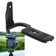 thumbnail image 1 of Camera L Bracket, Sturdy L Bracket Tripod Mount Plate Wearproof Anti Scratch Silicone Pads with 1/4in and 3/8in Holes for R52 R5II, 1 of 7
