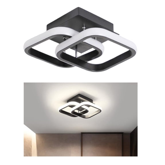 Plafonnier DEL Encastré Luminaire Cuisine Salle de Bain Chambre Salon Noir - Lumière Blanche