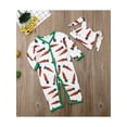 thumbnail image 4 of Infant Baby Boy Girl Easter Bunny Outfit Long Sleeve Romper Cartoon Carrot Print Jumpsuit Bodysuit Rabbit Ears Hat (White, 6-12 Months), 4 of 9
