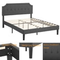 thumbnail image 6 of VECELO Full Upholstered Platform Bed Frame with Height Adjustable Headboard, Tufted Button Bed, No Box Spring Needed, Dark Gray, 6 of 9