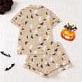 thumbnail image 3 of Elegyee Girls 2 Piece Halloween Pajama Sets Button Down Shirt Shorts, Khaki, Size 11-12, 3 of 8