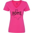 thumbnail image 3 of Inktastic Its Home- State of Texas Outline Distressed Text Women's V-Neck T-Shirt, 3 of 5