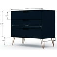 thumbnail image 2 of Rockefeller Mid-Century- Modern Dresser with 3- Drawers in Tatiana Midnight Blue, 2 of 5