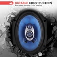 thumbnail image 2 of Parlantes de sonido para automóvil de 6” x 8” (par) - Cono de inyección de polietileno azul mejorado 3 vías 360 vatios con envolvente de caucho de butilo no fatigante Respuesta de frecuencia de 70 - 2, 2 of 5