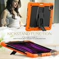 thumbnail image 5 of Dteck Built-in Screen Protector Case for iPad Pro 12.9 inch 3rd/4th/5th/6th Generation (2018/2020/2021/2022),Shockproof Silicone+PC Case Kickstand Cover with Shoulder Strap,Orange, 5 of 7
