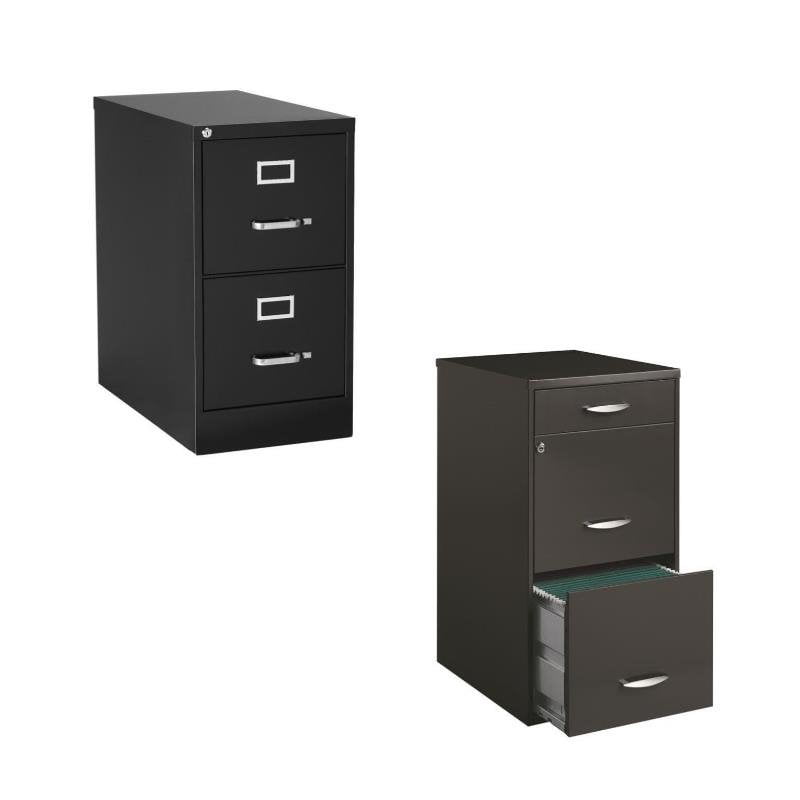 Pemberly Row 3 Drawer File Cabinet in Charcoal