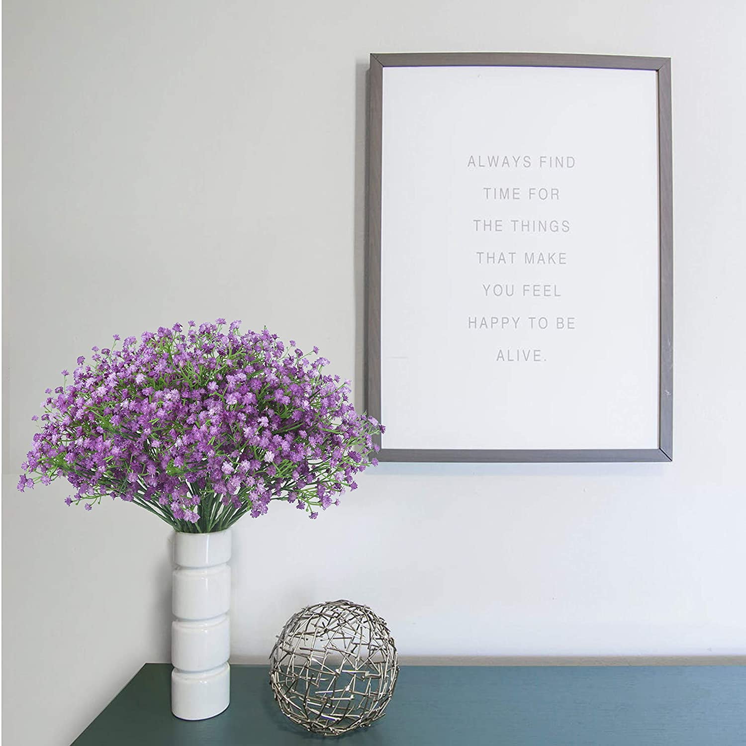 10PCS Babys Breath Artificial Flowers, Baby Breath Flowers Artificial Bulk, Real Touch Fake White Flowers, Faux Babies Breath Gypsophila for Wedding Home Decor Floral Arrangement