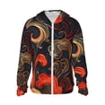 thumbnail image 2 of Lsque Fiery Floral Pattern UPF 50+ Lightweight Sun Protection Men's Women's Long Sleeve Shirt, Hoodie Performance -X-Large, 2 of 9