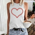 thumbnail image 2 of WNEGSTG Women's Baseball Sleeveless T Shirt Round Neck Slim Fit Tank Tops, 2 of 4