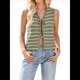 thumbnail image 2 of Suéter de Punto A Crochet para Mujer, Sin Mangas, con Cuello en V y Lazo Frontal, A Rayas, Estilo , para Verano 2025 Verde L, 2 of 9