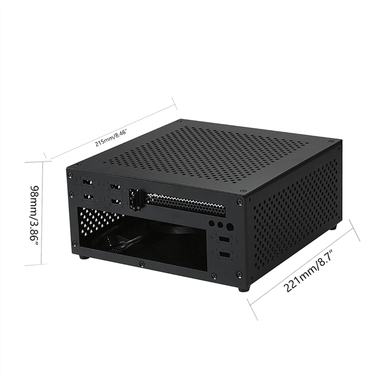 Mini Compute Case for ITX Compute HTPC Host for Case ITX Small Chassis All Aluminum,1 * Compute Case,Black