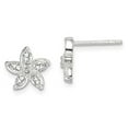 thumbnail image 2 of Sterling Silver Cubic Zirconia Flower Post Stud Earrings, 2 of 3