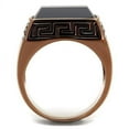 thumbnail image 3 of Bague en Acier Inoxydable avec Onyx Synthétique en Jet pour Femmes Style Pierre Jet Taille 10, 3 of 4