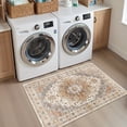 thumbnail image 4 of Roxstand 2'x3' Washable Entryway Rug, Vintage Non Slip Stain Resistant Small Accent Throw Kitchen Rugs, Turmeric, 4 of 10