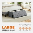 thumbnail image 4 of EDX 43" Storage Ottoman, Foldable Multi-Functional Footrest, Linen Fabric, 660lbs Load Capacity for Bedroom, Grey, 4 of 10