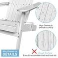 thumbnail image 2 of Folding Adirondack Chair Outdoor Patio Chair, Weather Resistant, Fire Pit Seating Accent Furniture Wood, White, 2 of 8