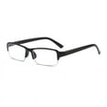 thumbnail image 2 of 1 Packs Mens Womens Rectangle Half Frame Blue Light Blocking Reading Glasses Spring Hinge Readers +0.75, 2 of 6