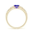 thumbnail image 2 of ANGARA Natural Oval Tanzanite Vintage Style Ring with Diamond Accents in 14K Yellow Gold for Women (Size-7x5mm) | December Birthstone, Anniversary, Jewelry Gift for Women | Natural Tanzanite Ring, 2 of 9