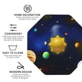 thumbnail image 3 of Honeii Solar System Print Leather Coaster Set of 4, Ideal for Safeguarding Your Furniture from Drinks Spills and Effortless Cleanup-Octagon, 3 of 6