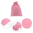 thumbnail image 4 of 10uds Pequeñas Dobles Bolsas con Cordón, 5 x 7 Algodón Arpillera Bolsa para Joyería Especia Frijol Caramelo Regalo Saco, Rosa, 4 of 5