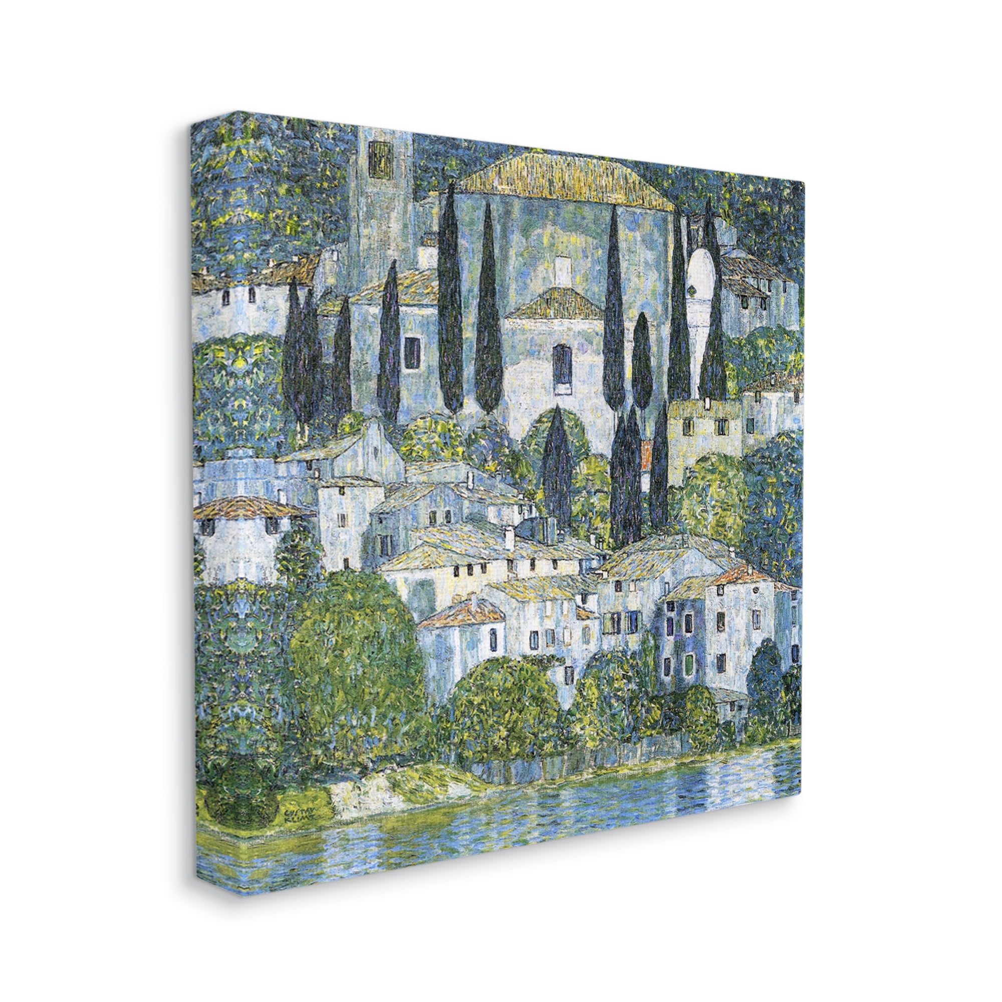 Stupell Industries Church in Cassone Klimt Travel & Places Painting Gallery Wrapped Canvas Art Print Wall Art, 24 x 24
