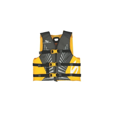 Jet Pilot Life Jackets - Stearns Kids Infinity Nylon Life Vest for Boys 50-90 Pounds, Yellow/Gray