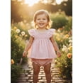 thumbnail image 5 of BemeyourBBs Infant Baby Girls Summer Clothes Plaid Gingham 2 Pieces Smocked Outfit Fly Short Sleeve Camisole Tank Vest Top with Elastic Waist Shorts Set, 5 of 9