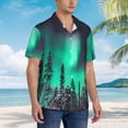thumbnail image 3 of Fuzoiu Northern Lights 2 Print Hawaiian Shirt for Men, Summer Beach Casual Short Sleeve Button Down Shirts, Men’s Beach Summer Shirts with Pocket,X-Large, 3 of 7