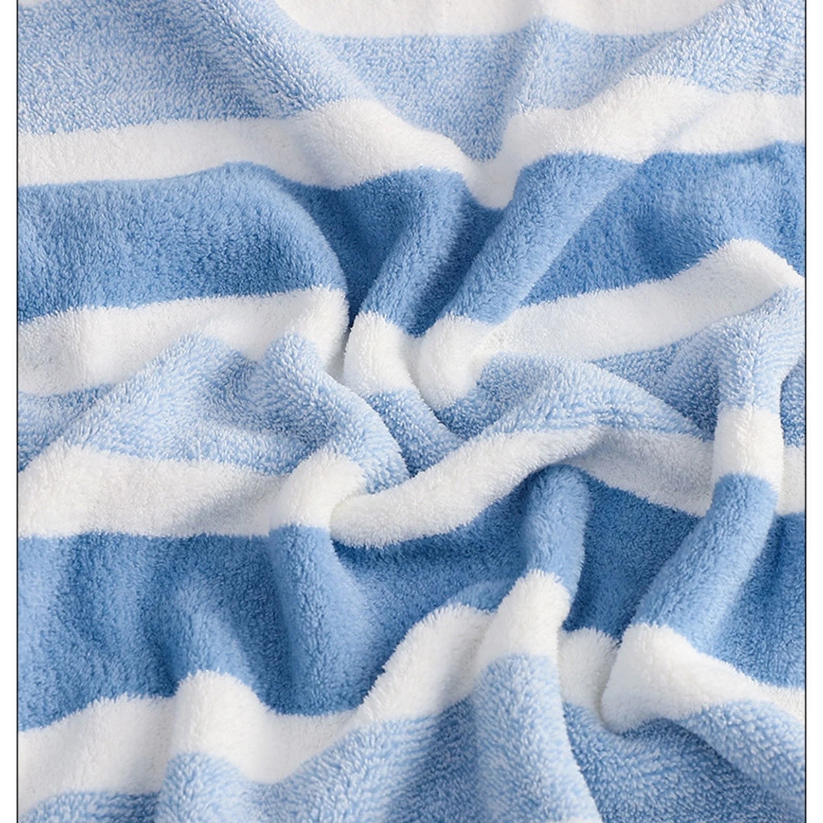 FXMLRLK 8 Pcs Blue Stripe Bath Towel Set，Ultra Soft Bath Towel Microfiber, Highly Absorbent | Quick Dry Towels for Bathroom, Spa, Gym