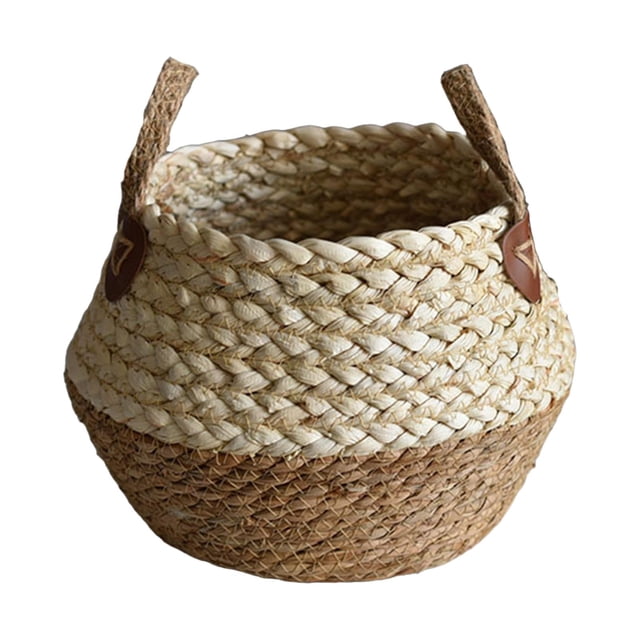 DOLITY Baskets Decorative Woven Basket for Closet Dorm Brown Small