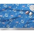 thumbnail image 3 of Soimoi Viscose Chiffon Fabric Pencil,Anchor Hook & Deer Animal Fabric Prints by Yard 42 Inch Wide, 3 of 3