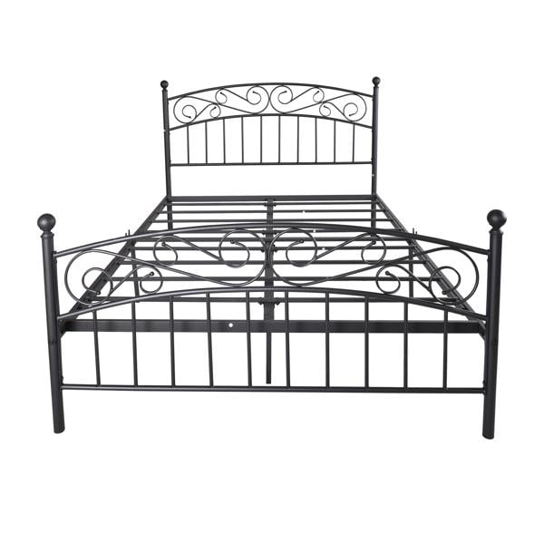 Aingoo Metal Single Bed with Vintage Headboard and Footboard 3ft Bed Frame Solid White 