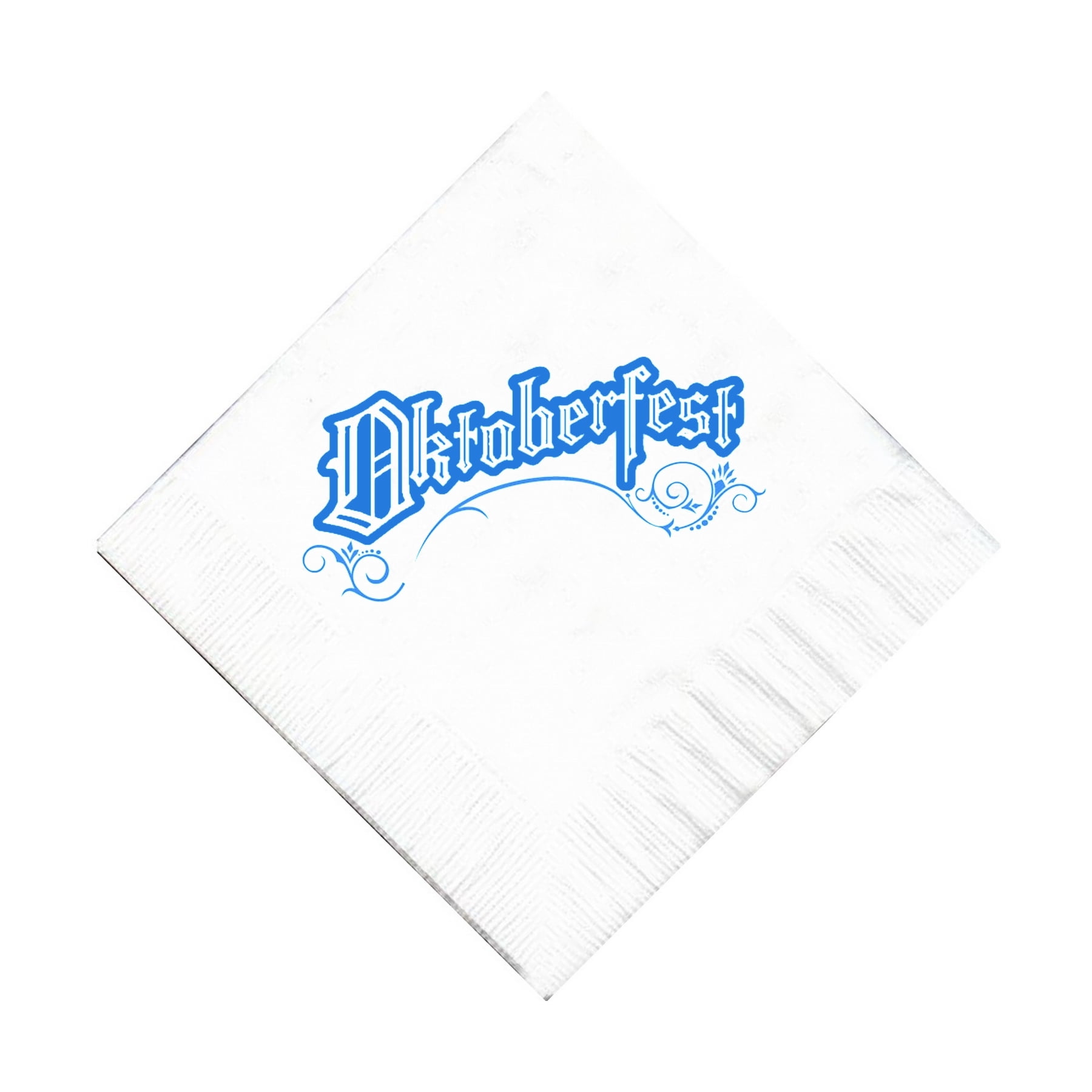 25 White Oktoberfest Beverage Paper Cocktail Napkins with a Turquoise Color Oktoberfest... by