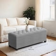 thumbnail image 6 of LEDREM Storage Ottoman Bench, 43" End of Bed Bench with Removable Cover, 660lb Capacity, for Living Room, Bedroom, Light Gray, 6 of 8