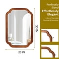 thumbnail image 7 of Noble House 20"x30" Rounded Corner Wall Mirror, Solid Wood Decorative Vanity Mirror, Yellowish, 7 of 7