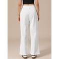 thumbnail image 3 of DARING DIVA Women's Striped Wide Leg Casual Work Long Pants Medium White, 3 of 6