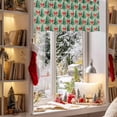 thumbnail image 4 of Christmas Tree Valances for Windows, Red Butterflies Winter Retro Light Green Texture Rod Pocket Valance Short Window Treatments Curtains for Kitchen Bathroom Bedroom Decor, 42 x 12 In, 4 of 9