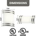 thumbnail image 3 of Wall Sconce Brushed Nickel 3CCT (3000K/4000K/5000K) Adjustable, Dimmable 12W Modern Wall Mounted Sconces Wall Lighting with Glass Shade for Bedroom, Stairway, Bathrooms, Hallways & Entryways (2 Pack), 3 of 8