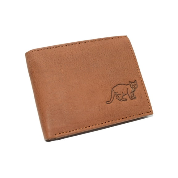 Marshal Cat RFID Blocking Real Leather Bifold Trifold Kitty Cat Wallet for Men Bifold