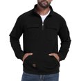 thumbnail image 2 of pstuiky manga larga para hombre, Sudadera con cuello alto, manga larga, media cremallera y múltiples bolsillos para hombre, color liso top de hombre xxxl, 2 of 5