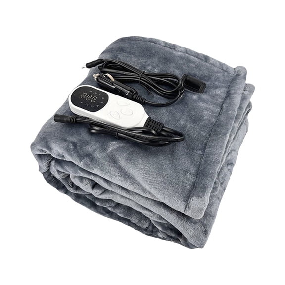 Portable Heated Car Blanket with 9 Heat Levels & Auto-Off Timer, Long Plush Fast-Heating Throw for Car Truck SUV RV or Camping, Two Size Options