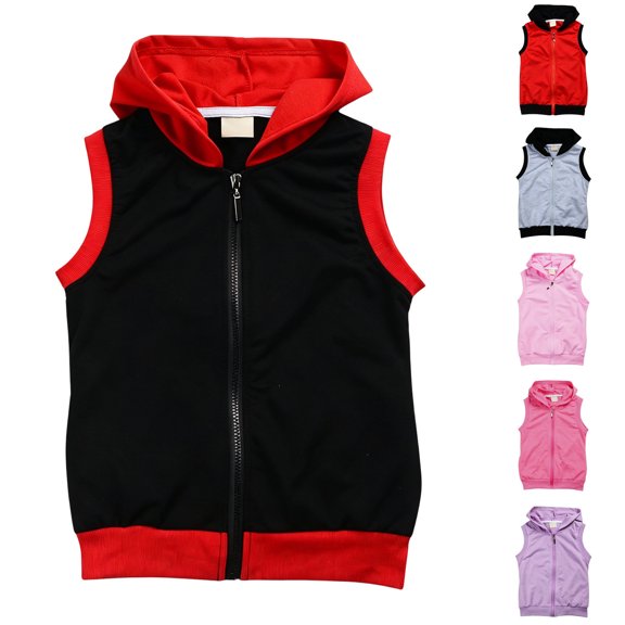 Liyamei Kids Zip Up Sleeveless Vest for Fall Casual Outerwear Layering Size 11-12 Years