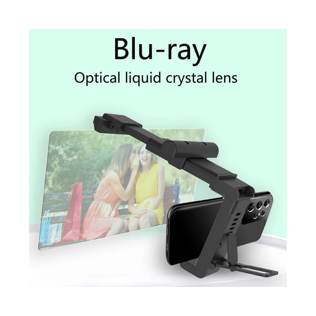 Phone Screen Magnifier Foldable Adjustable Eye Protection High Clarity Screen Amplifier Desktop Holder for Home-Black
