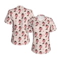 thumbnail image 3 of Yiaed Dachshund Dog Heart Print Women's T Shirt V-Neck Short Sleeve Shirt Casual Breathable Tee Summer Tops-Medium, 3 of 5