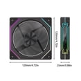 thumbnail image 3 of PC Case Fan ARGB Reverse/Forward Type Cooling Fan 12cm CPU Fan with Mirror Light Effect White, 3 of 4