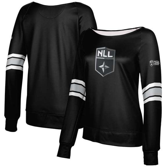 Girls Youth Epoch Lacrosse Black NLL Boat Neck Pullover Sweatshirt
