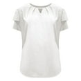 thumbnail image 4 of HAiming Women's Short Sleeve T-Shirt Dressy Casual Round Neck Basic Ruffle Cute Summer Top 2025 Spring Fashion Clothes, 4 of 9
