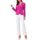 thumbnail image 2 of BLAZER DE TRABAJO CHIC PARA MUJERES CON SOLAPA Y MANGAS LARGAS, TRAJE BLAZER EN ROJO ROSA, TALLA XL, 2 of 6
