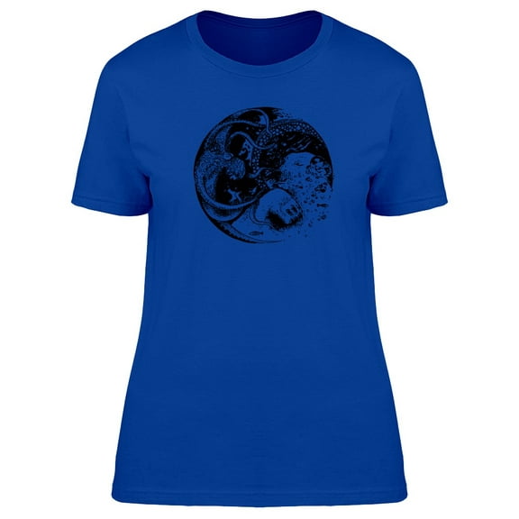 Grunge Abstract Bear And Octopus Tee Women's -Image by Shutterstock